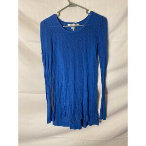 WEARING YOUR HEART ON YOUR SLEEVE BLUE KNIT SWEATER WOMENS Top LARGE L TUNIC